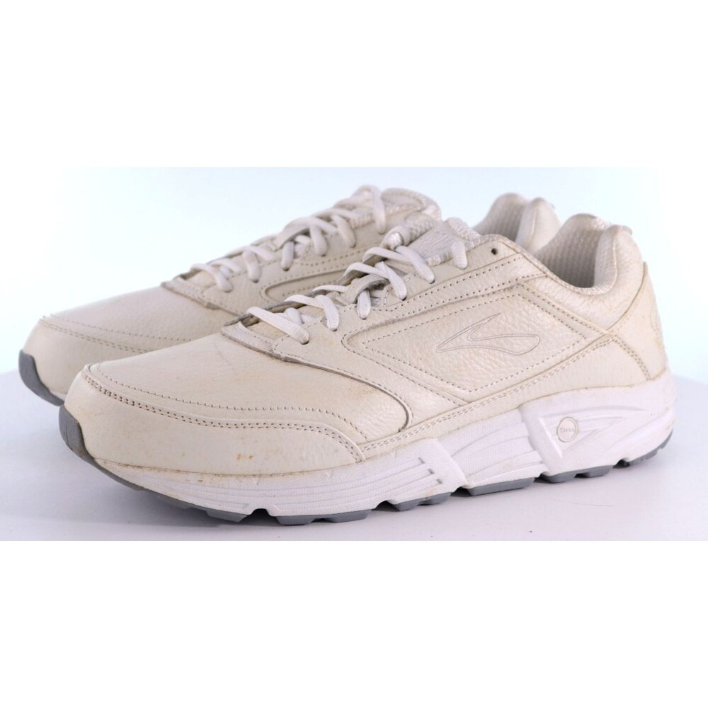 Brooks Addiction Men's Comfort Walker Shoes Size 12.5 D Leather White EUC